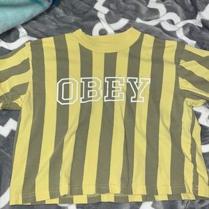striped obey shirt